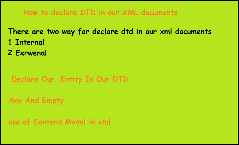 DTD in xml