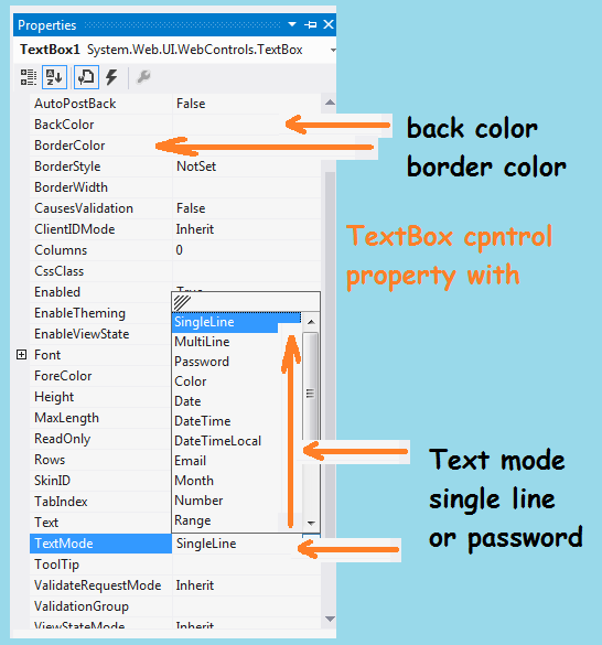 text box property in asp.net c#